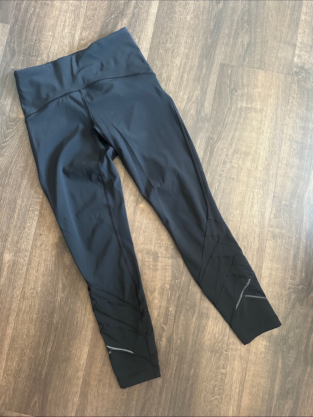 Lululemon Black Athletic Leggings with Reflective Accents